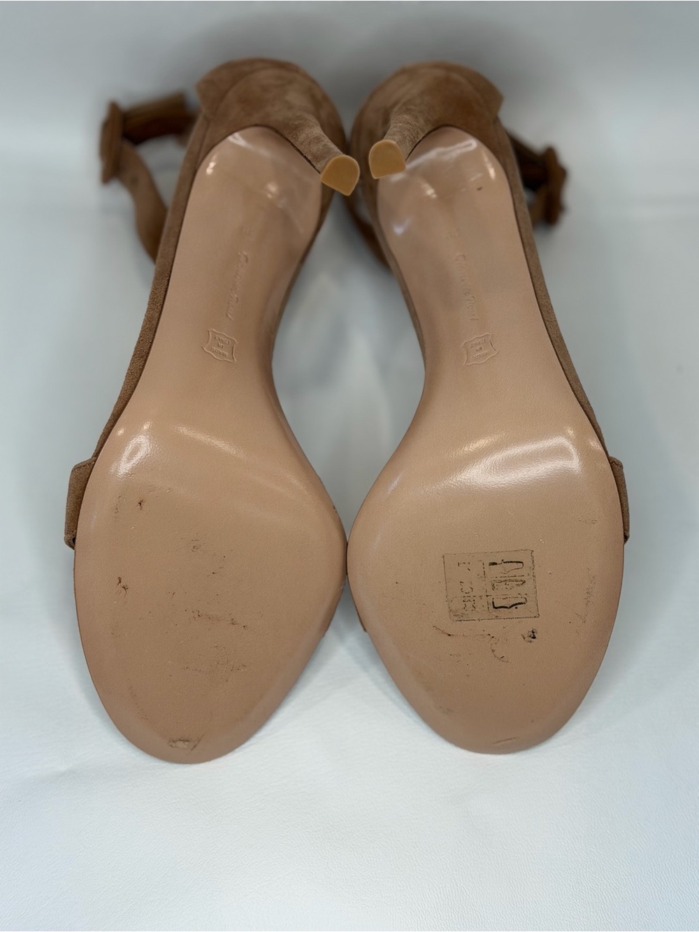 Gianvito Rossi PortofinoTan Suede Ankle-Strap Stiletto Sandals - Picture 3 of 16
